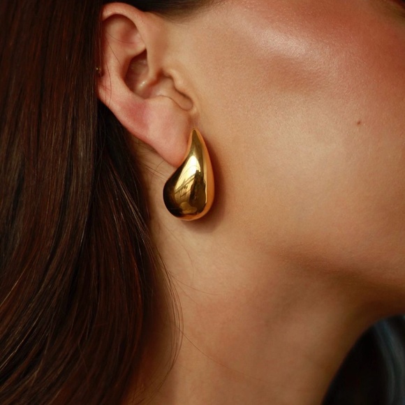 18K Gold Teardrop earrings*raindrop earrings*drop earrings*BV Drop earrings*BV - Picture 3 of 5